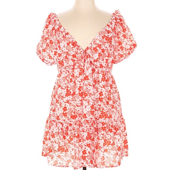 ASOS DESIGN - Red and White Floral Dress - Picture 3 of 11